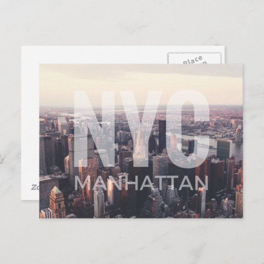 NYC Manhattan Briefkaart (Voorkant / Achterkant)