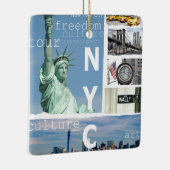Nyc Manhattan Brooklyn Bridge Liberty Statue Keramisch Ornament (Rechts)