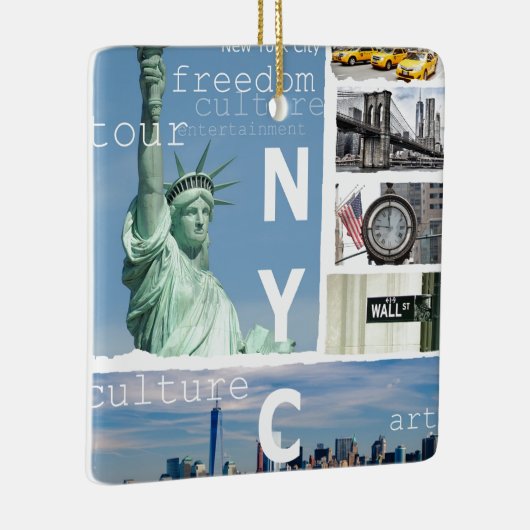 Nyc Manhattan Brooklyn Bridge Liberty Statue Keramisch Ornament (Rechts)