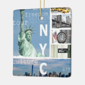 Nyc Manhattan Brooklyn Bridge Liberty Statue Keramisch Ornament (Links)