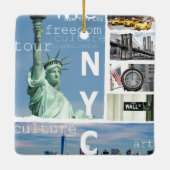Nyc Manhattan Brooklyn Bridge Liberty Statue Keramisch Ornament (Achterkant)