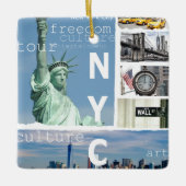Nyc Manhattan Brooklyn Bridge Liberty Statue Keramisch Ornament (Voorkant)