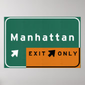 NYC Manhattan Exit Interstate Highway Road Poster (Voorkant)