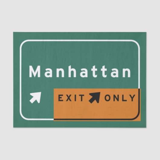 NYC Manhattan Exit Interstate Highway Road Tissuepapier (Voorkant)