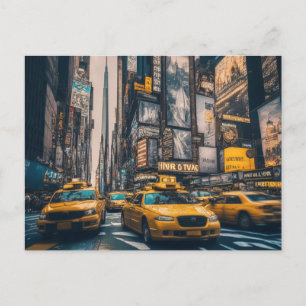 NYC Manhattan Geel Taxis Briefkaart