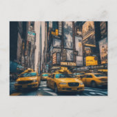 NYC Manhattan Geel Taxis Briefkaart (Voorkant)