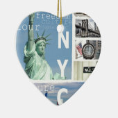 Nyc Manhattan Liberty Statue Brooklyn Bridge Keramisch Ornament (Rechts)