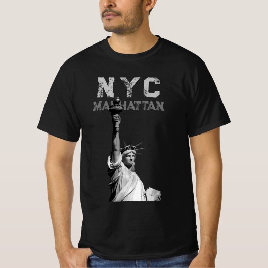Nyc Manhattan Liberty Statue Mannen Modern T-shirt (Voorkant)