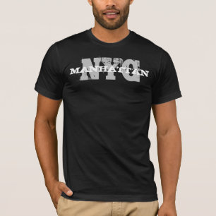 Nyc Manhattan New York City Distress Text T-shirt