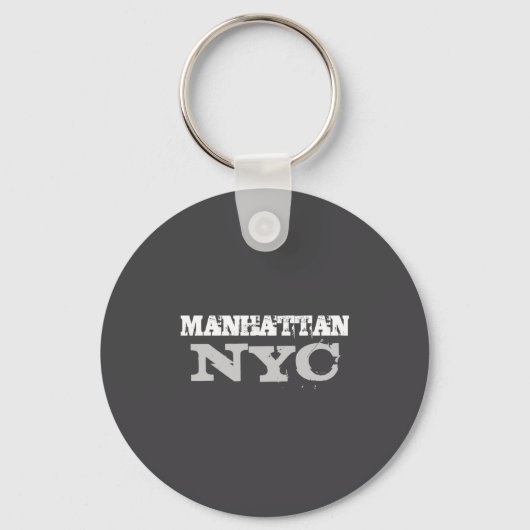 Nyc Manhattan New York City Elegant Black Template Sleutelhanger (Voorkant)