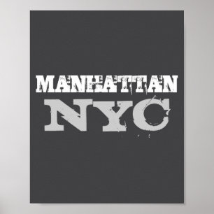 Nyc Manhattan New York City Elegante Zwarte Sjablo Poster
