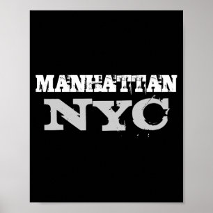Nyc Manhattan New York City Elegante Zwarte Sjablo Poster