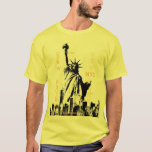 NYC Manhattan Vrijheidsbeeld Mannen Geel T-shirt<br><div class="desc">NYC Liberty Statue Manhattan Modern Elegant Sjabloon Mannen</div>
