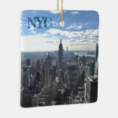 NYC Manhattan Zonnige Skyline Empire State Keramisch Ornament (Rechts)