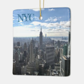 NYC Manhattan Zonnige Skyline Empire State Keramisch Ornament (Links)