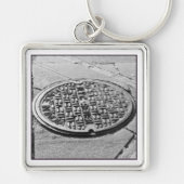 NYC Manhole Hoesje Premium Sleutelhanger (Voorkant)