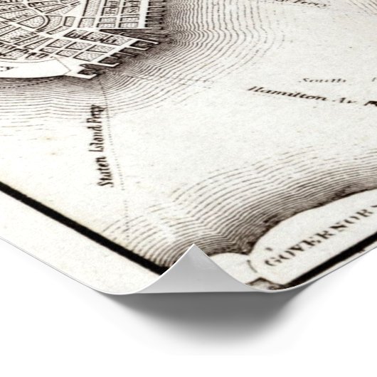  NYC Map City Skyline Poster (Hoek)