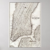  NYC Map City Skyline Poster (Voorkant)