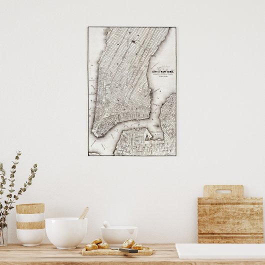  NYC Map City Skyline Poster (Keuken)