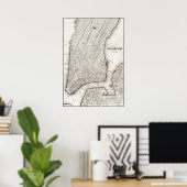  NYC Map City Skyline Poster (Thuiskantoor)