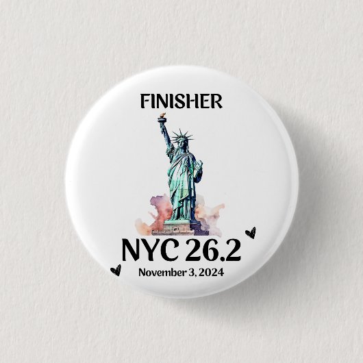NYC Marathon Finisher Cadeau voor Runner Ronde Button 3,2 Cm (Voorkant)
