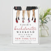 NYC Meidenavond Modeparty Kaart (Staand voorkant)
