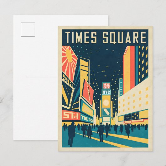 NYC met prachtige Times Square Briefkaart (Voorkant / Achterkant)