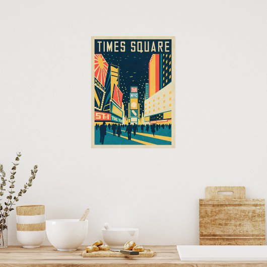 NYC met prachtige Times Square Poster (Keuken)