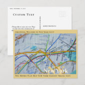 Nyc Metro Plan Map New York Closeup Travel City Briefkaart (Voorkant / Achterkant)