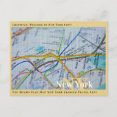 Nyc Metro Plan Map New York Closeup Travel City Briefkaart (Voorkant)