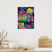 NYC Metro Psychedelische MTA Trein Kunststijl Poster (Keuken)