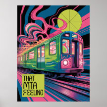 NYC Metro Psychedelische MTA Trein Kunststijl