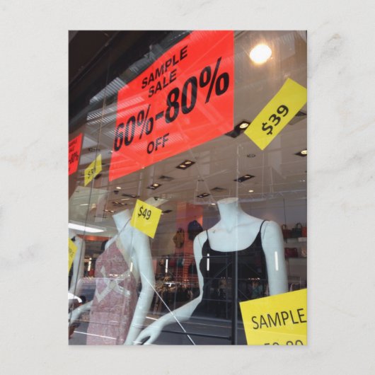 NYC Mode Garment District Sample Sale New York Briefkaart (Voorkant)