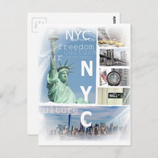 Nyc Modern Pop Art Ny New York City Sjabloon Briefkaart (Voorkant / Achterkant)