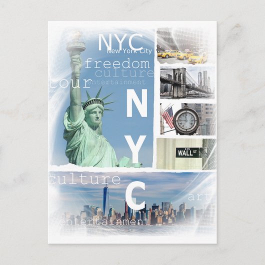 Nyc Modern Pop Art Ny New York City Sjabloon Briefkaart (Voorkant)