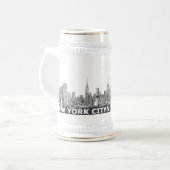 NYC monochrome skyline tekst Bierpul (Voorkant links)