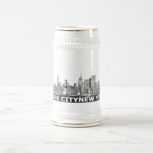 NYC monochrome skyline tekst Bierpul (Center)