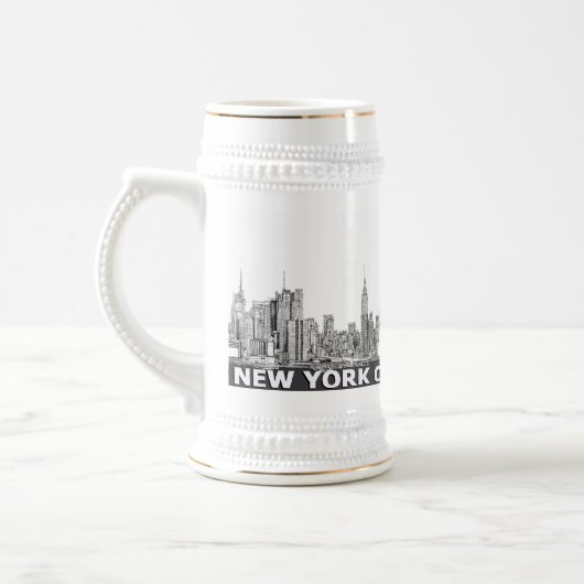 NYC monochrome skyline tekst Bierpul (Links)