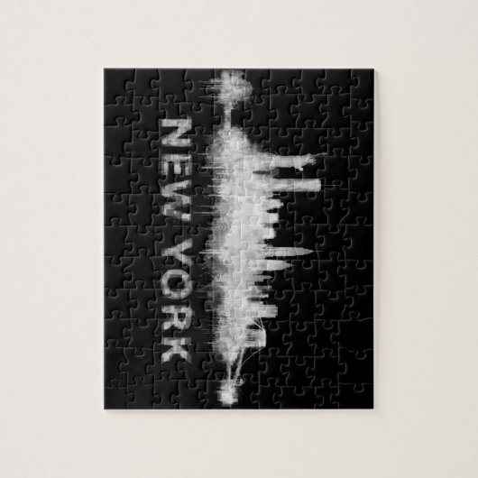 NYC New York black-White Skyline cityscape v01 Legpuzzel (Verticaal)