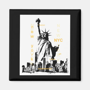 Nyc New York Brooklyn Bridge Liberty Standbeeld He Magneet