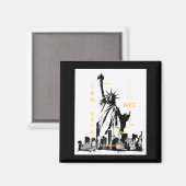 Nyc New York Brooklyn Bridge Liberty Statue Mens _ Magneet (Voorkant / Achterkant)