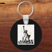 Nyc New York Brooklyn Bridge Liberty Statue Mens _ Sleutelhanger (Voorkant)