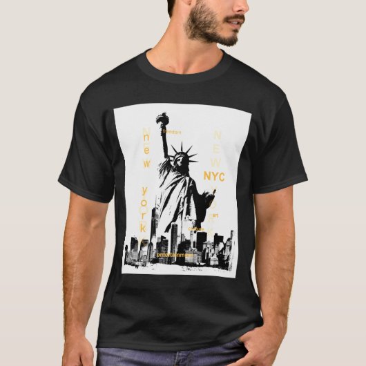 Nyc New York Brooklyn Bridge Liberty Statue Mens _ T-shirt (Voorkant)