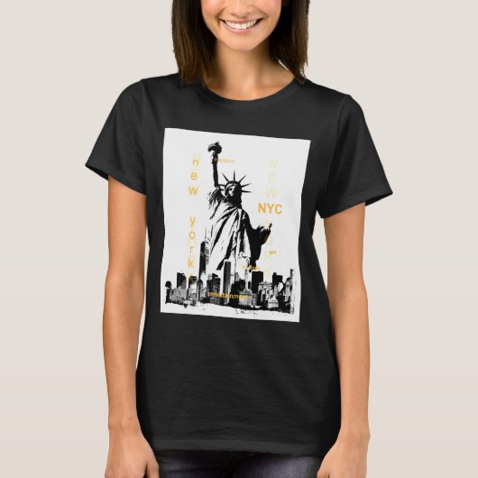 Nyc New York Brooklyn Bridge Liberty Statue Mens _ T-shirt (Voorkant)