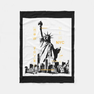 Nyc New York Brooklyn Brug Liberty Standbeeld Here Fleece Deken