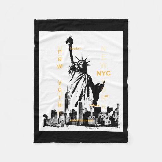 Nyc New York Brooklyn Brug Liberty Standbeeld Here Fleece Deken (Voorkant)