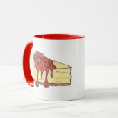 NYC New York Cherry Cheesecake Cake Slice Foodie Mok (Voorkant links)