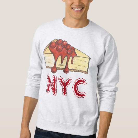 NYC New York Cherry Cheesecake Slice Sweatshirt (Voorkant)