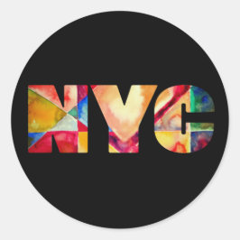 NYC New York City Artsy Trendy Kleurrijke Waterver Ronde Sticker