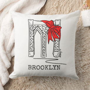 NYC New York City Brooklyn Bridge Kerstdecoratie Kussen